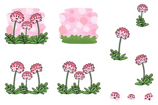 粉色蒲公英花卉图案素材