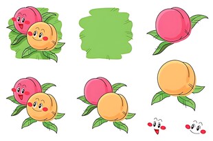 可爱桃子插画集