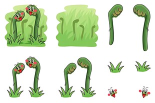 卡通捕蝇草植物插画素材