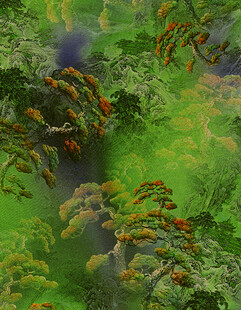 空中俯瞰茂密山林景观