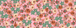 多彩花卉图案布料纹理
