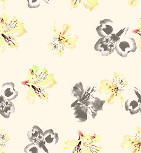 水墨风花卉蝴蝶图案纹理