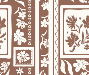 复古花卉几何图案纹理