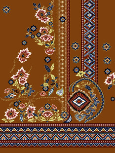 复古花卉几何图案织物