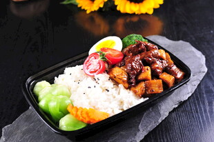 美味中式黑椒牛排便当套餐