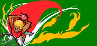 火焰风格卡通角色插画