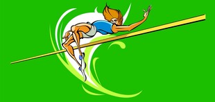 运动员撑杆跳高瞬间