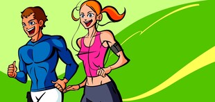 活力男女户外健身瞬间