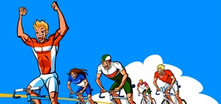 骑行比赛中选手奋力冲刺