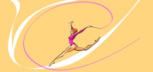 空中飞跃的花样滑冰者