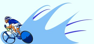 骑行者飞速前行