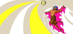 动感人物施展奇幻粉色能量