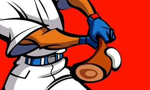 卡通鸭子棒球运动员形象