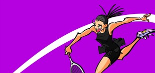 动感女网球手激情挥拍