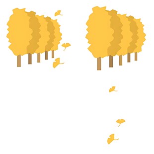 秋日树林落叶飞舞景象