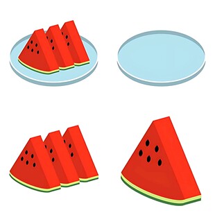 美味西瓜切片摆盘展示