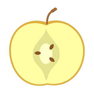 切开的黄色苹果图案