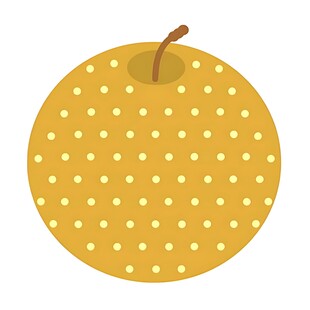 带白点的黄色苹果插画