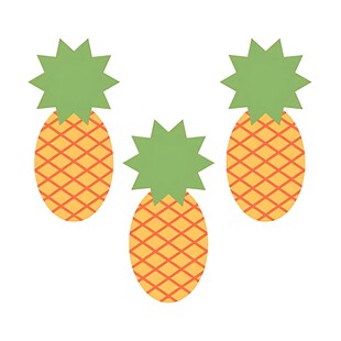 三个卡通菠萝图案