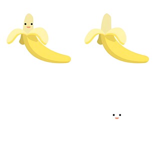 可爱表情香蕉插画