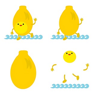 可爱黄气球的趣味动态展示