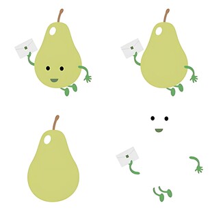 可爱拟人化梨子形象集合