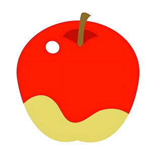 被咬一口的红苹果