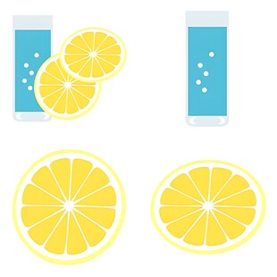 清新柠檬饮品插画元素