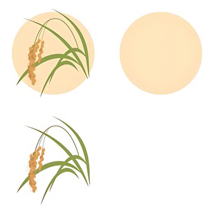 稻穗与圆形图案设计元素