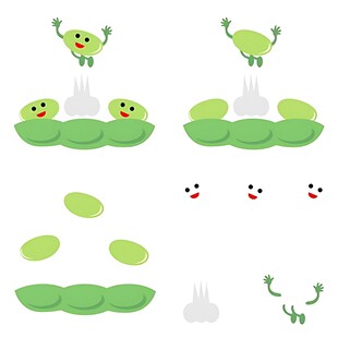青蛙荷叶卡通元素集合