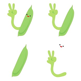 可爱豌豆卡通形象集合