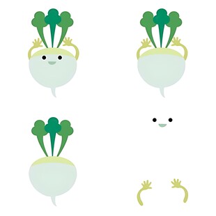 可爱卡通萝卜表情元素