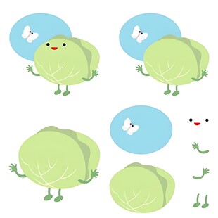 可爱卷心菜卡通形象集合