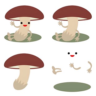 可爱蘑菇卡通形象设计