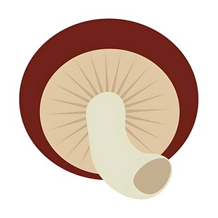 卡通风格的切开蘑菇