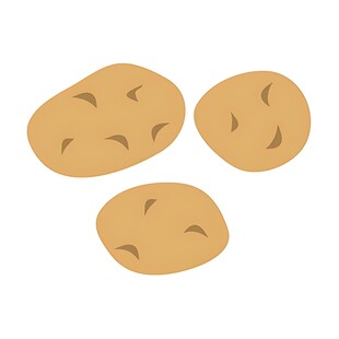 三个卡通土豆形象