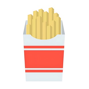 卡通风格的美味薯条