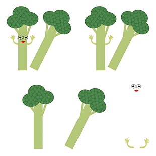 可爱西兰花卡通形象展示