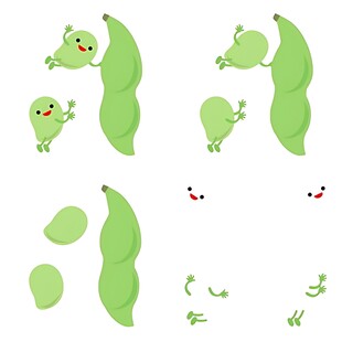 可爱豌豆卡通形象设计素材