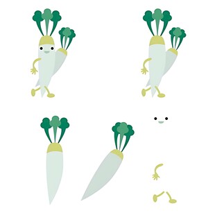 可爱卡通萝卜生长过程图
