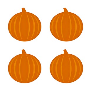 四个橙色南瓜图案