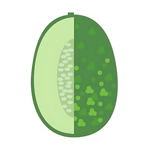 切开的绿色甜瓜