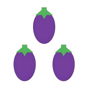 三个紫色茄子图案