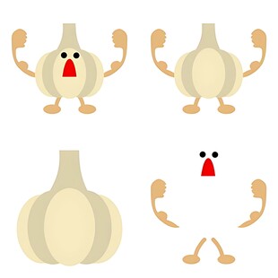 可爱拟人化大蒜卡通形象