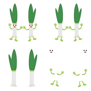 大葱拟人化趣味表情展示