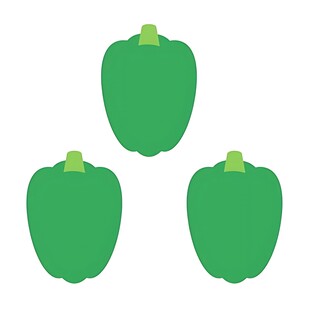 三个绿色甜椒插画