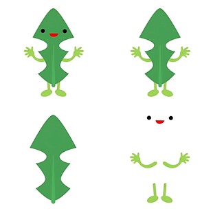 绿色卡通角色设计素材