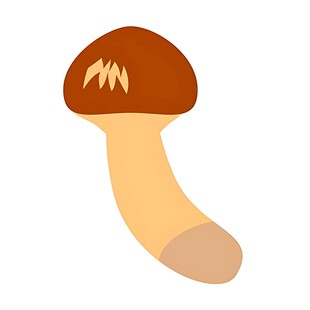 卡通风格棕色蘑菇插画