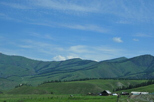 青山绿地间的田园风光
