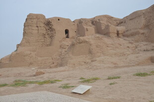 沙漠中的古老土筑遗迹